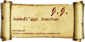 Jobbágyi Jusztus névjegykártya